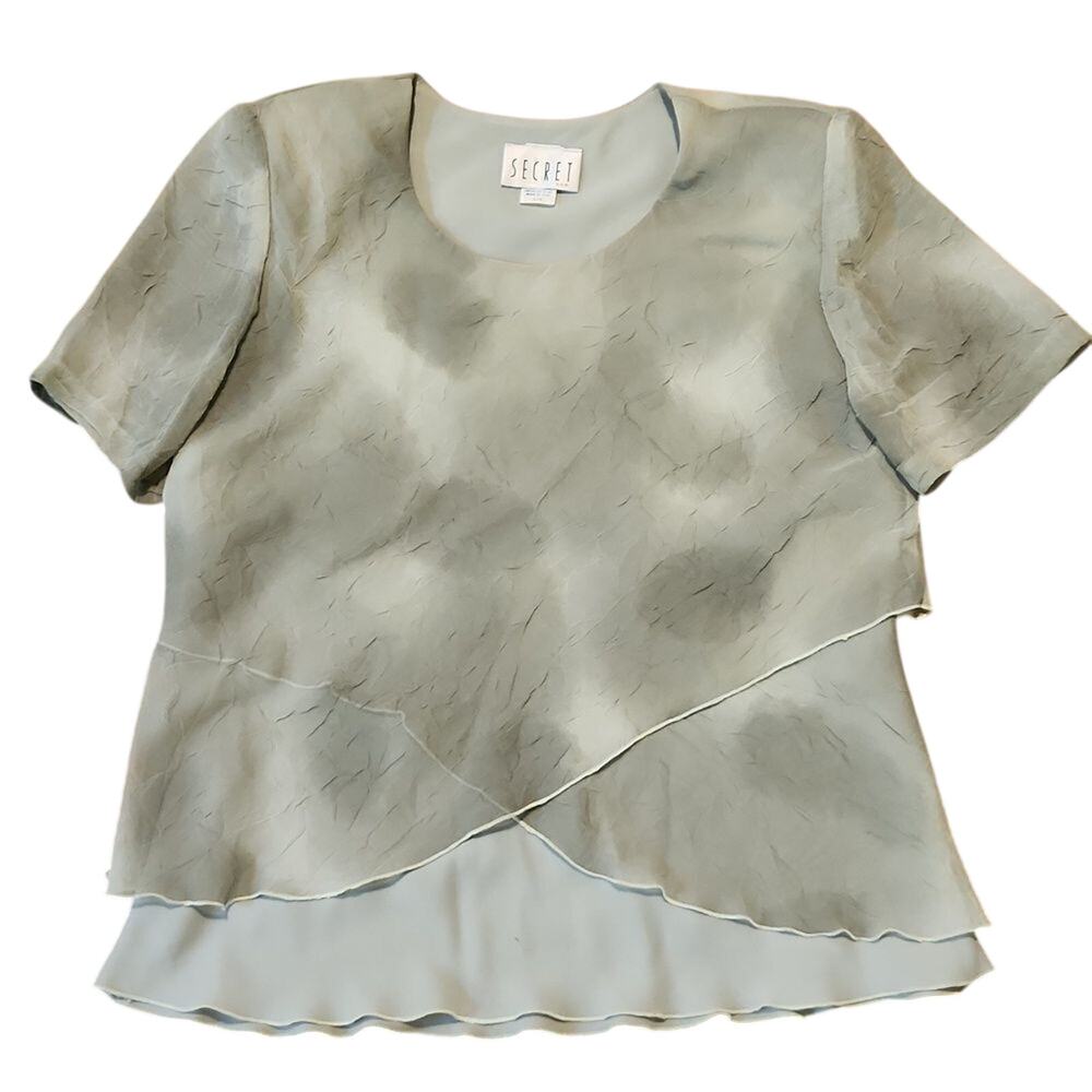 Secret U.S.A women's large olive green short sleeve lightweight layered …